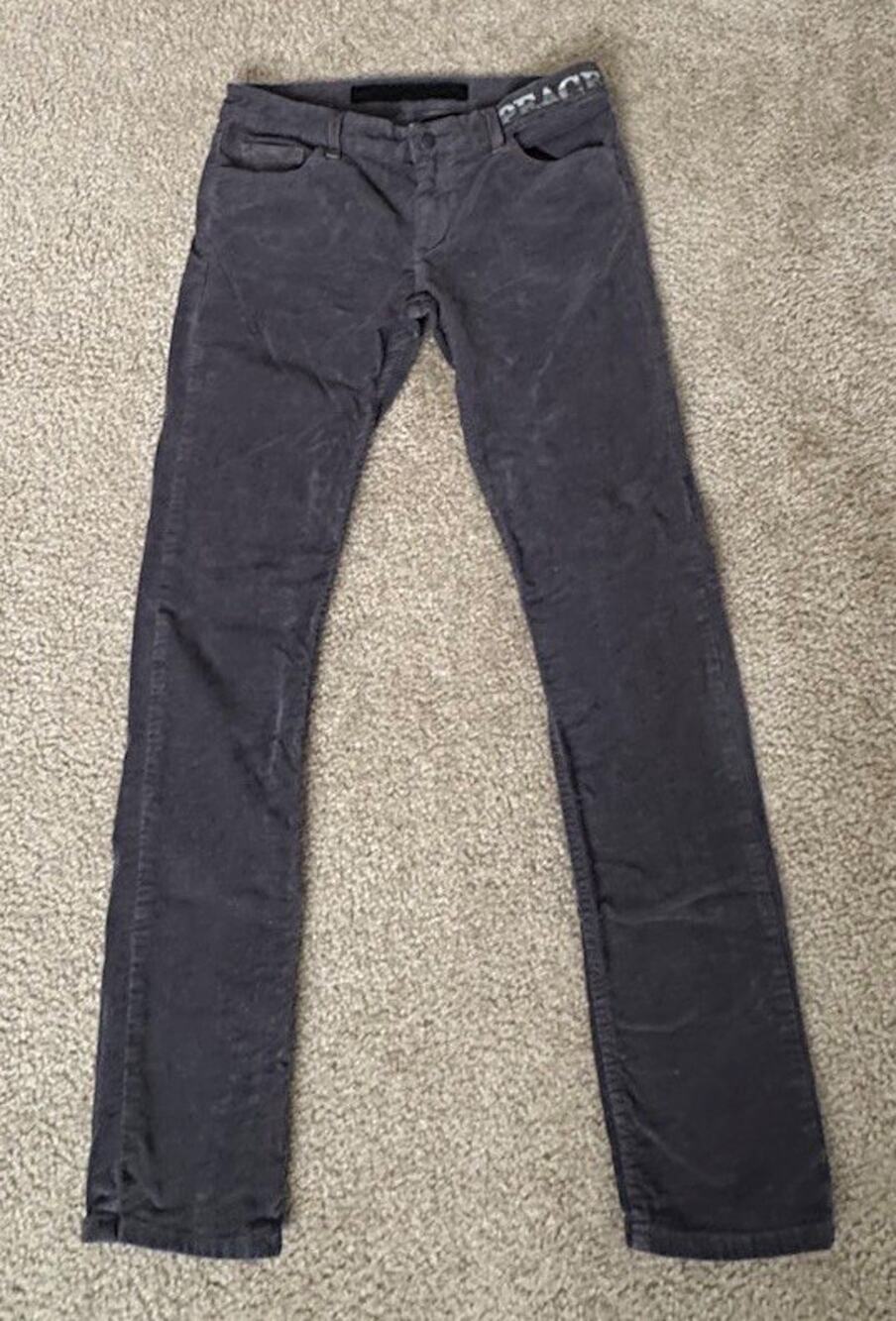 Zadig & Voltaire Women’s Gray Corduroy Skinny Jeans Slim Stretch 5-Pocket Logo